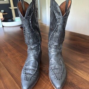 Dan Post Black Leather Cowboy Boots